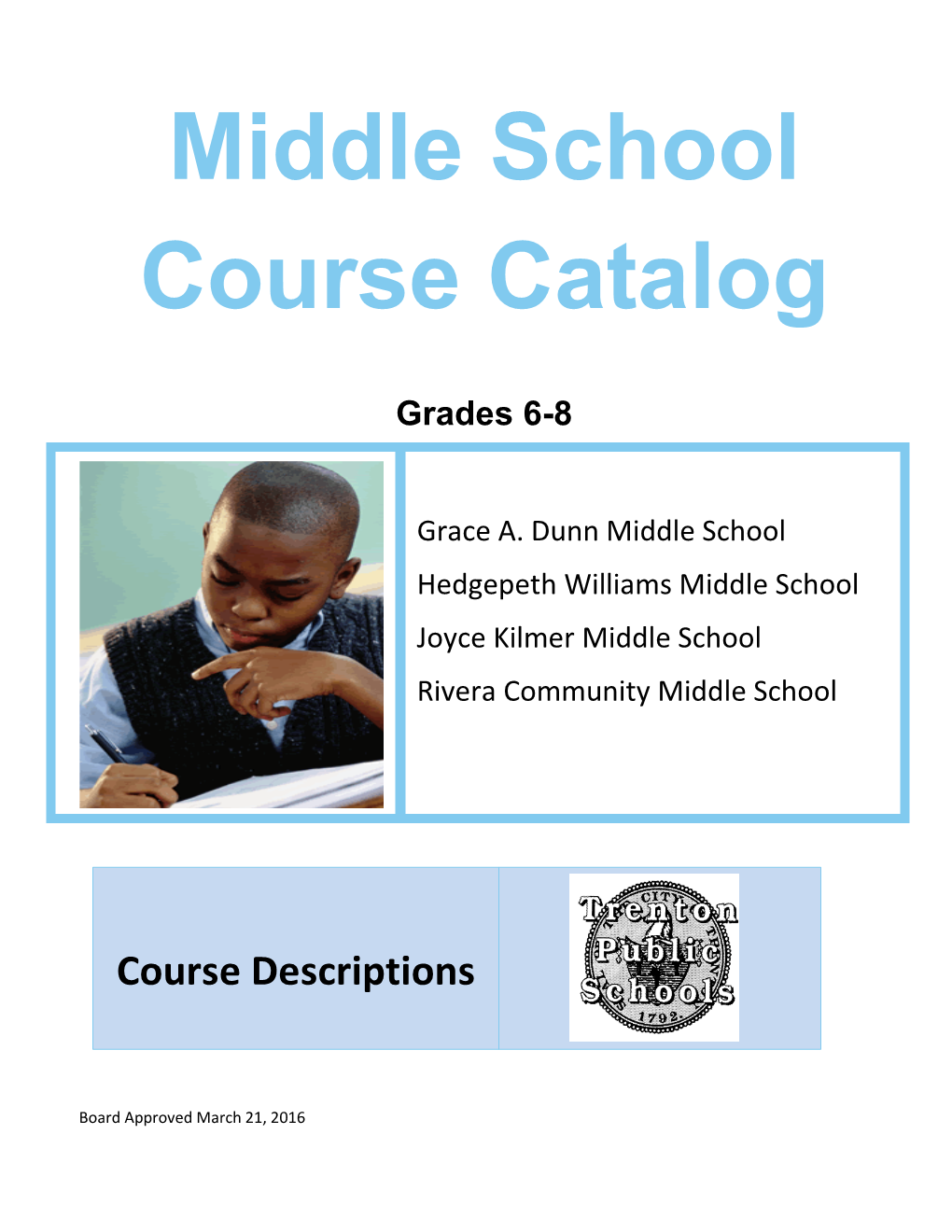 Middle School Course Catalog