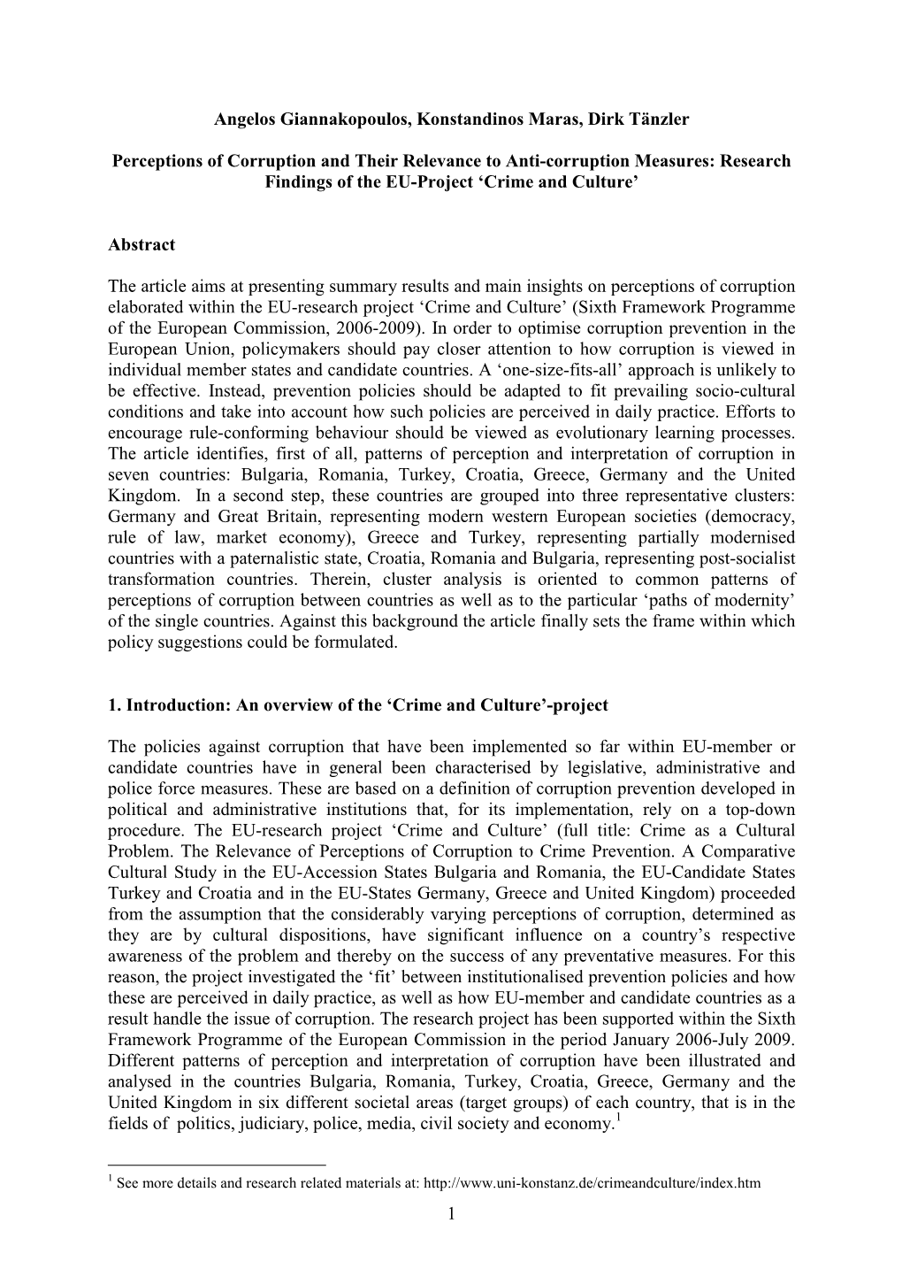 Perceptions of Corruption in Europe Giannakopoulos-Maras-Taenzler Final