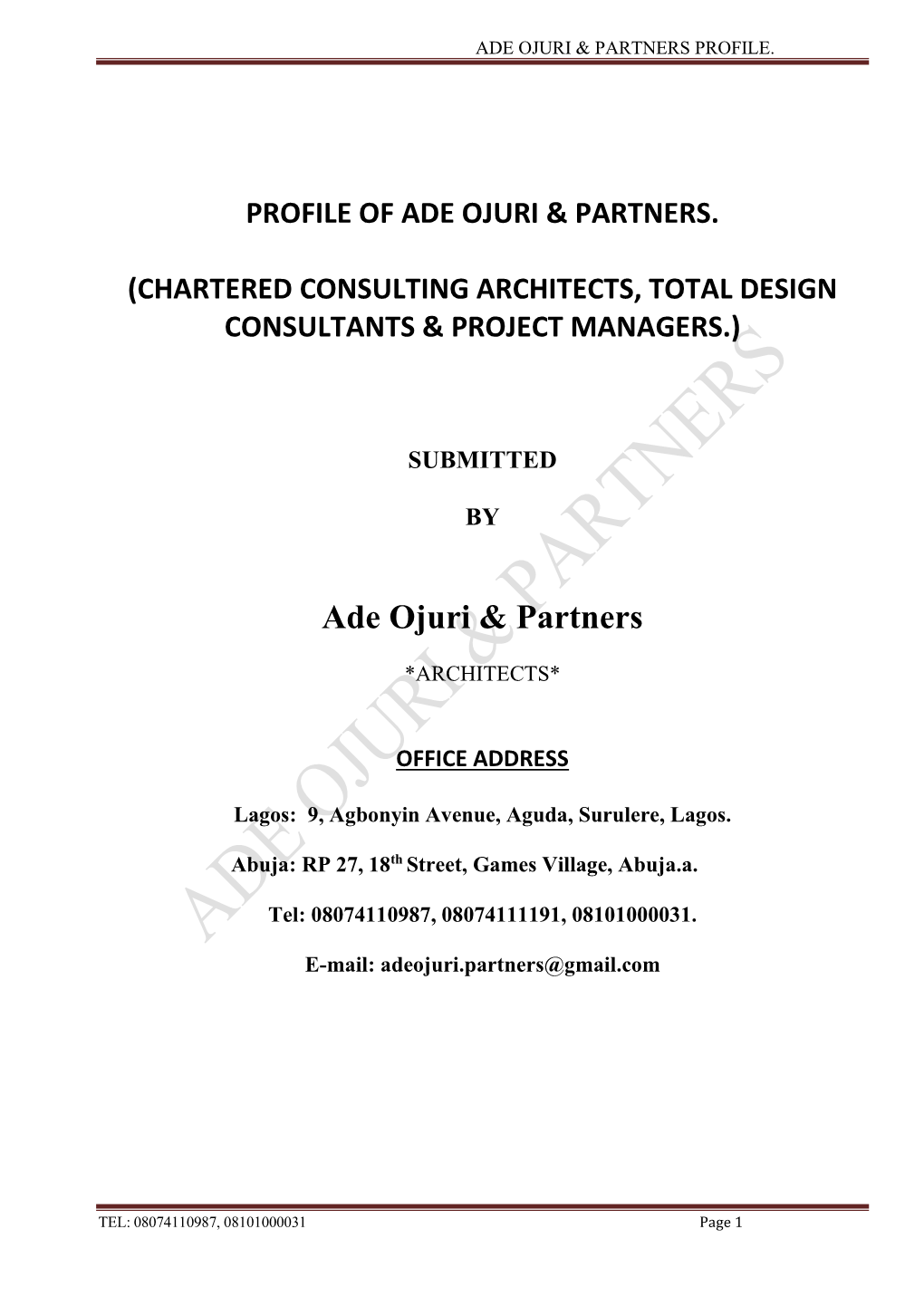 Profile of Ade Ojuri & Partners