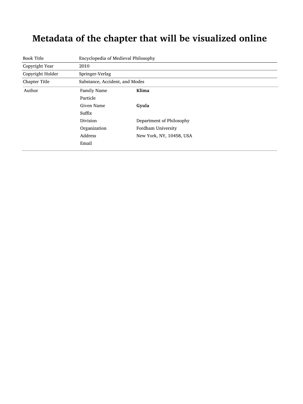 Metadata of the Chapter That Will Be Visualized Online