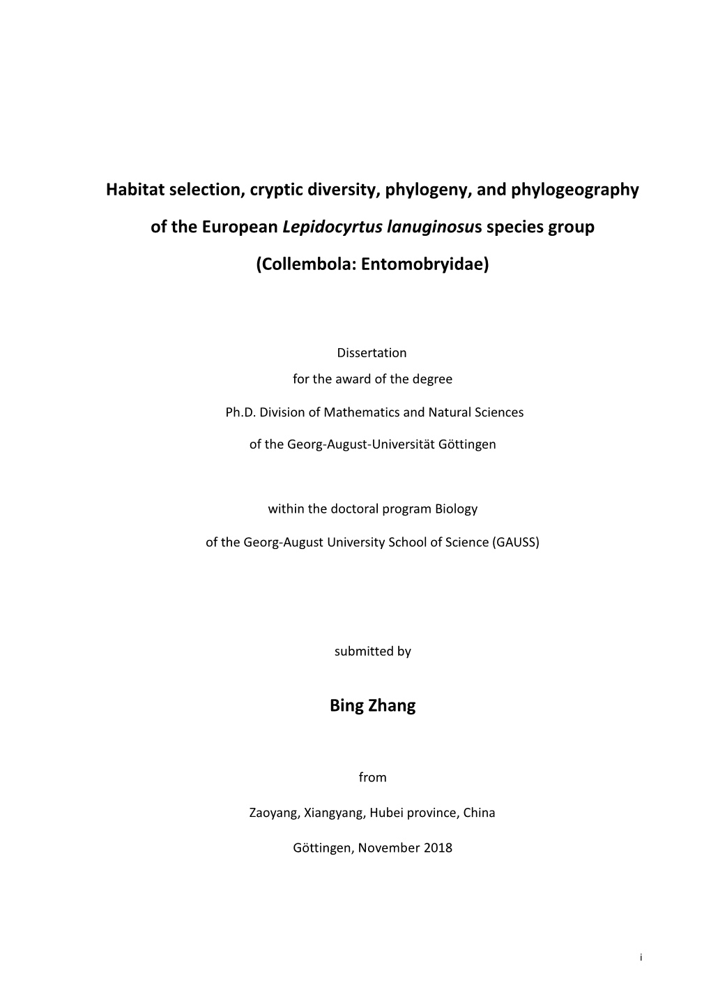 Habitat Selection, Cryptic Diversity, Phylogeny, and Phylogeography of the European Lepidocyrtus Lanuginosus Species Group (Collembola: Entomobryidae)