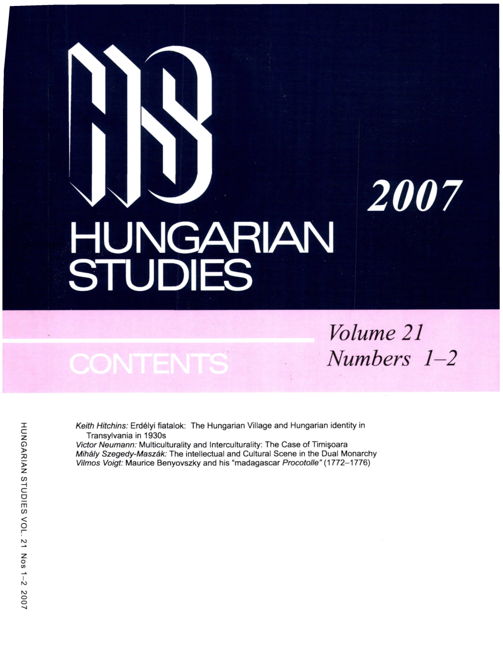 Hungarian Studies 21. (2007)