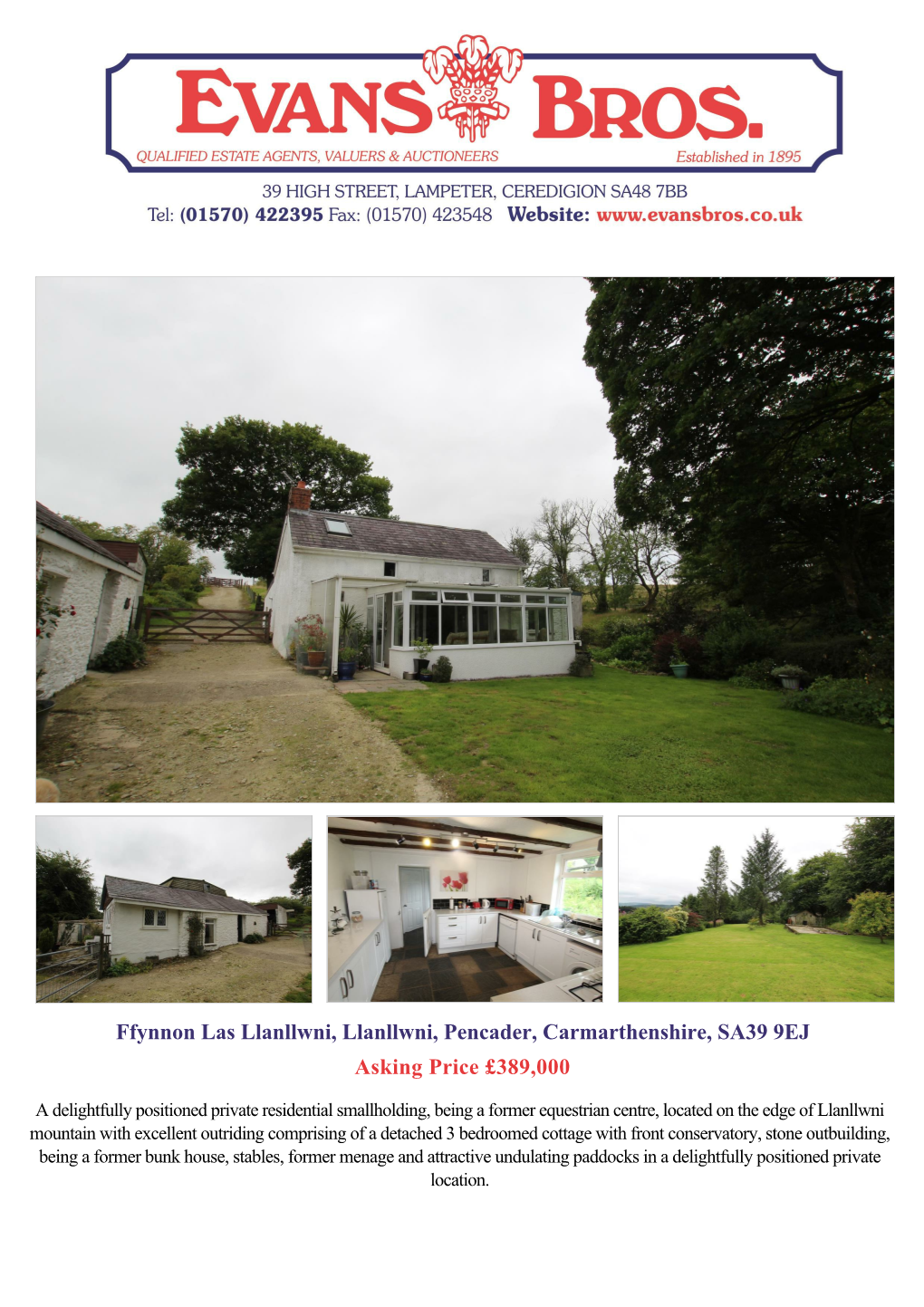 Llanllwni, Pencader, Carmarthenshire, SA39 9EJ Asking Price £389,000