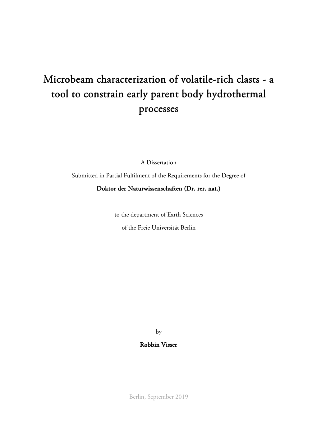 A Tool to Constrain Early Parent Body Hydrothermal Processes