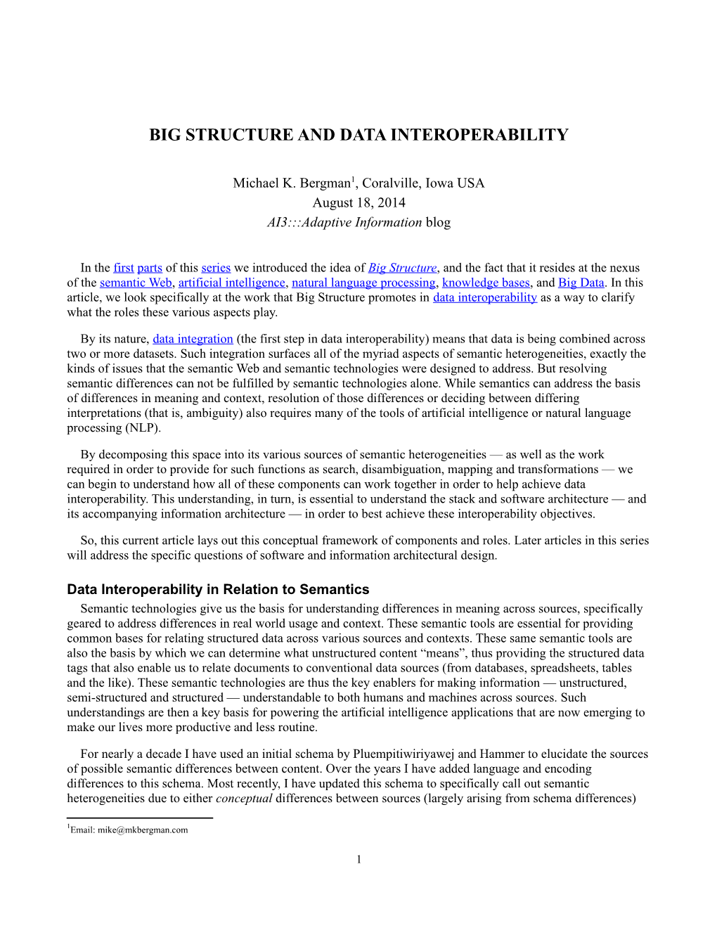 Big Structure and Data Interoperability