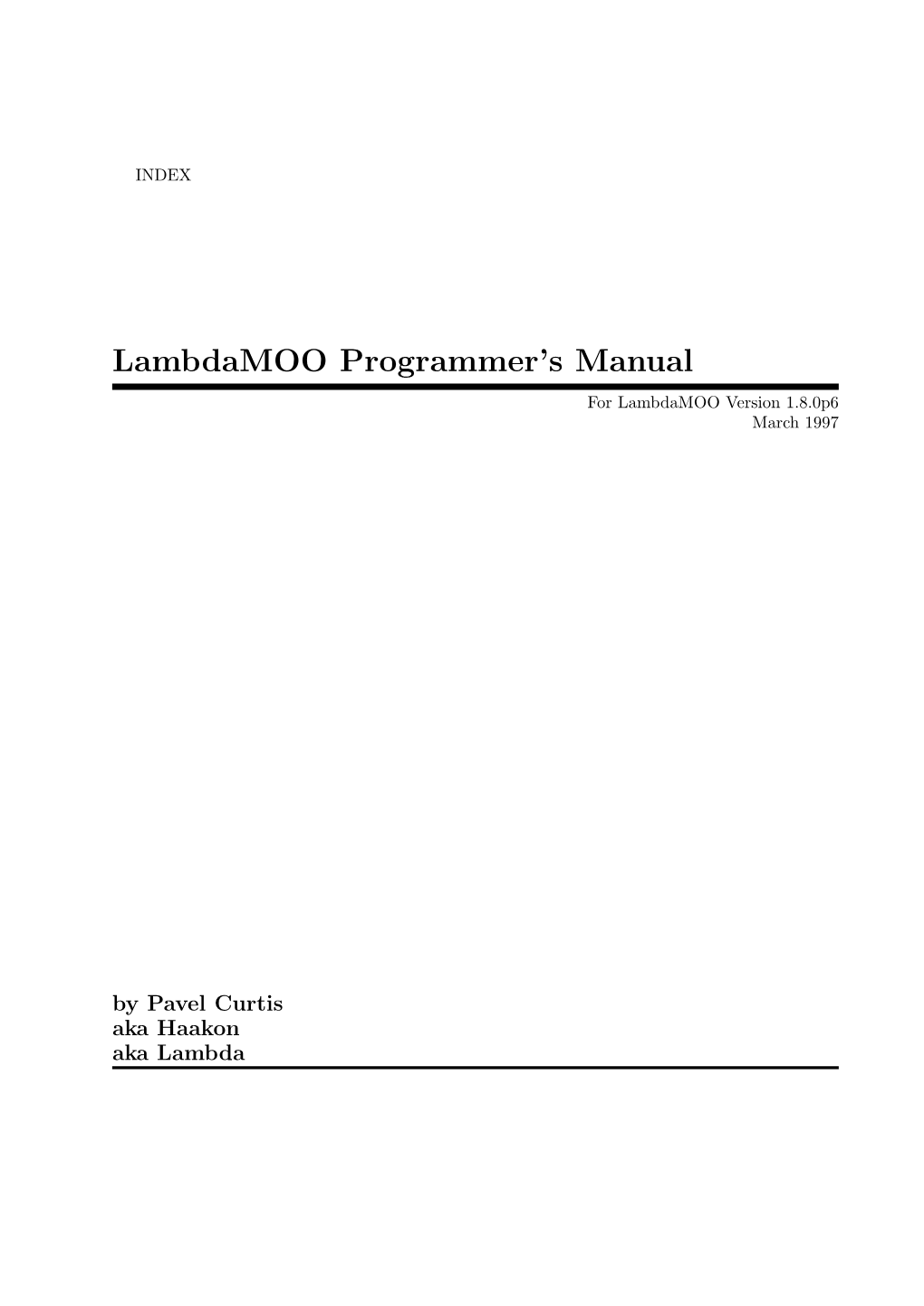 Lambdamoo Programmer's Manual