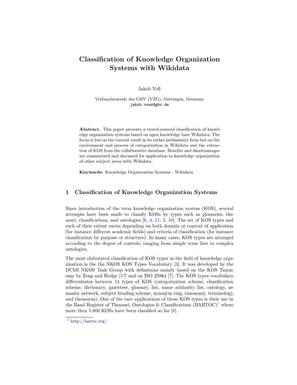 Classification of Knowledge Organization Systems with Wikidata
