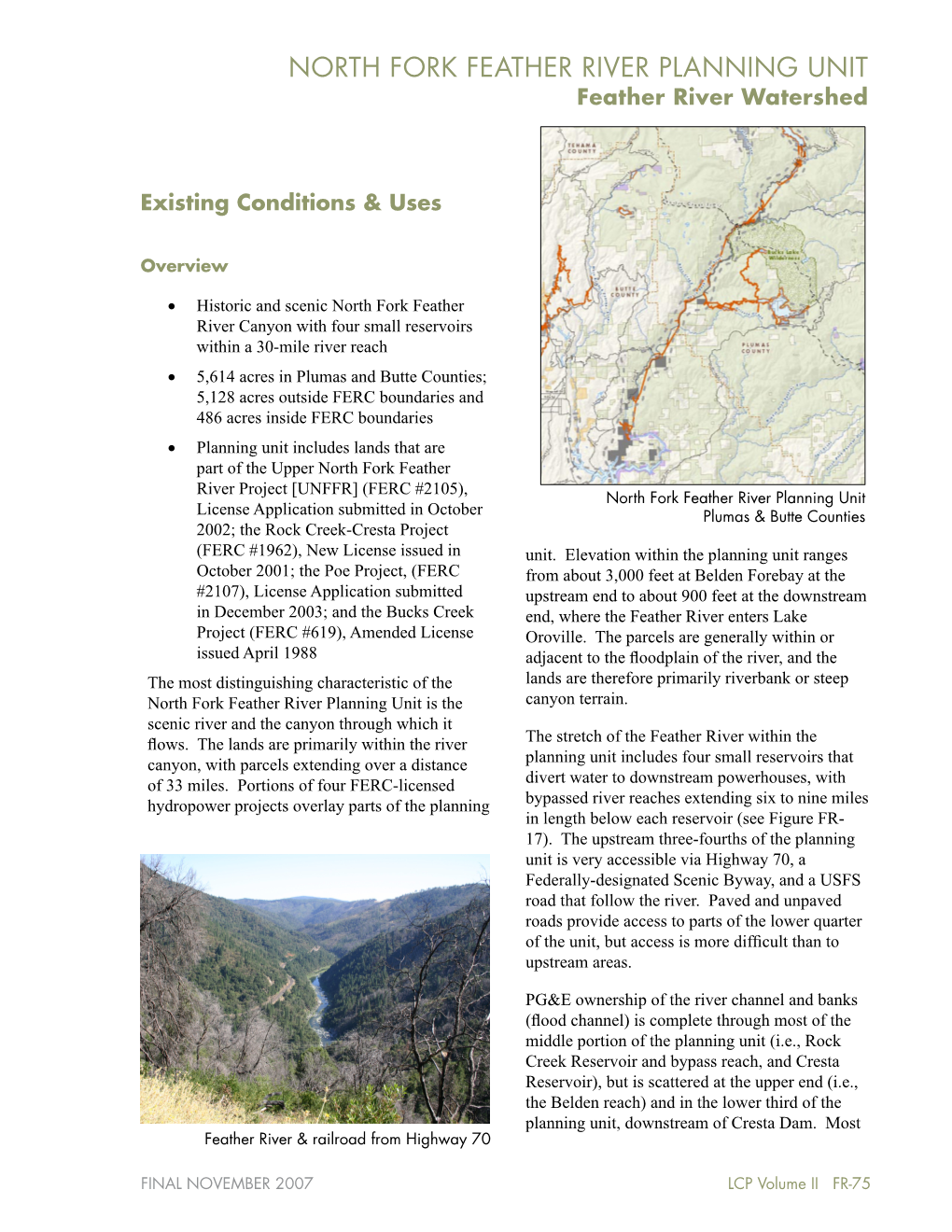 NORTH FORK FEATHER RIVER PLANNING UNIT Feather River Watershed