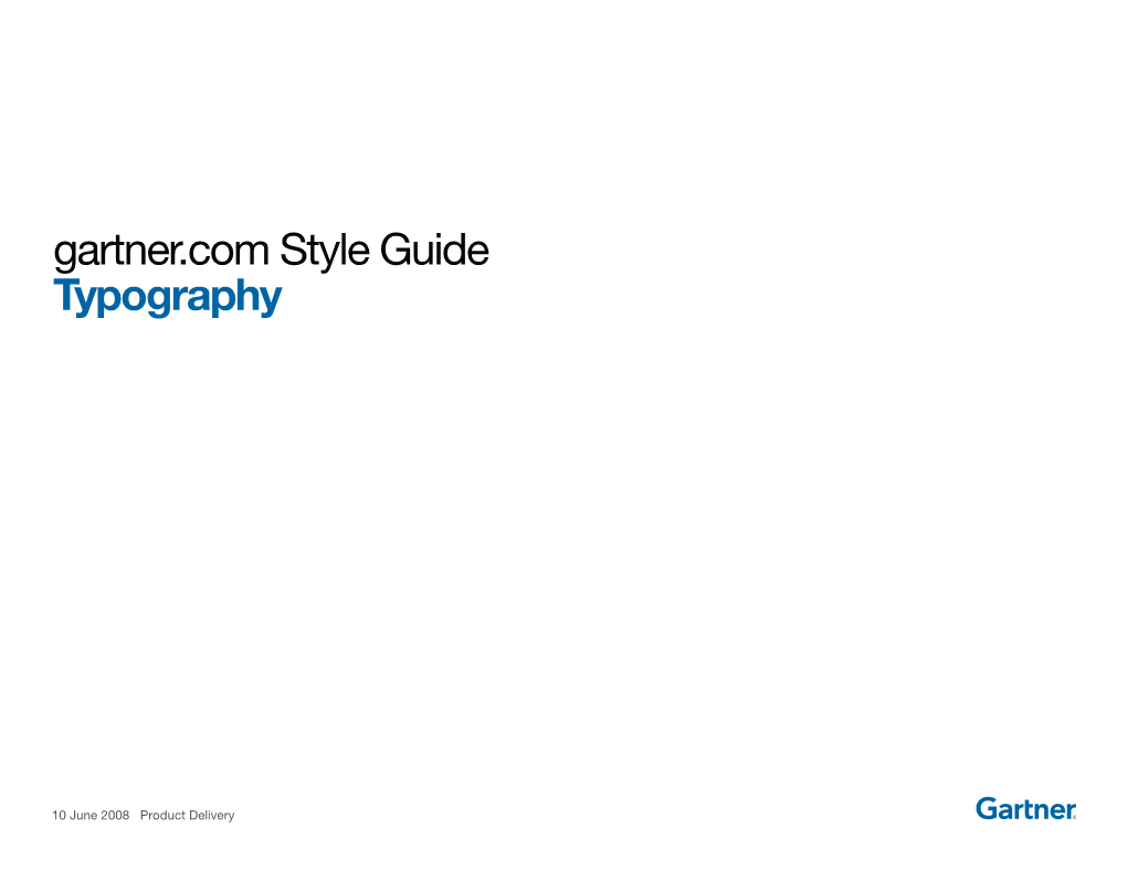 Gartner.Com Style Guide Typography