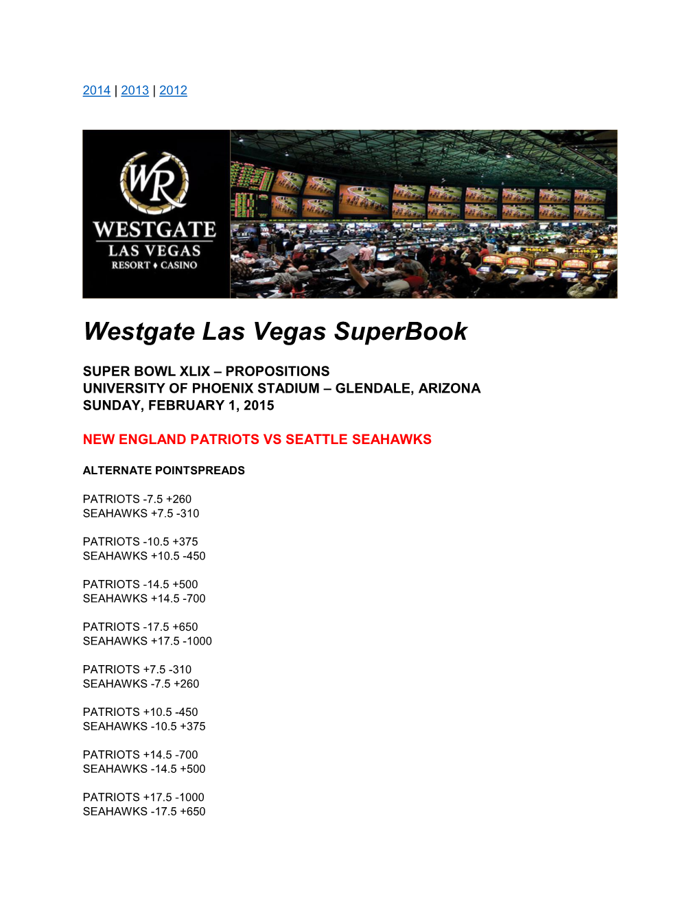 Westgate Las Vegas Superbook