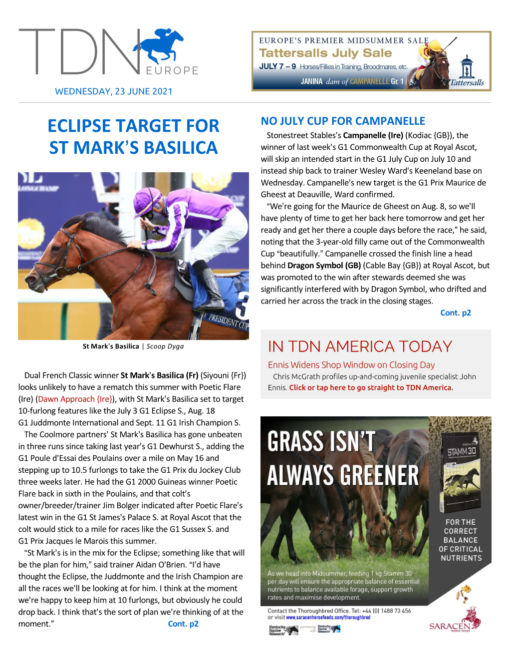 Tdn Europe • Page 2 of 9 • Thetdn.Com Wednesday • 23 June 2021