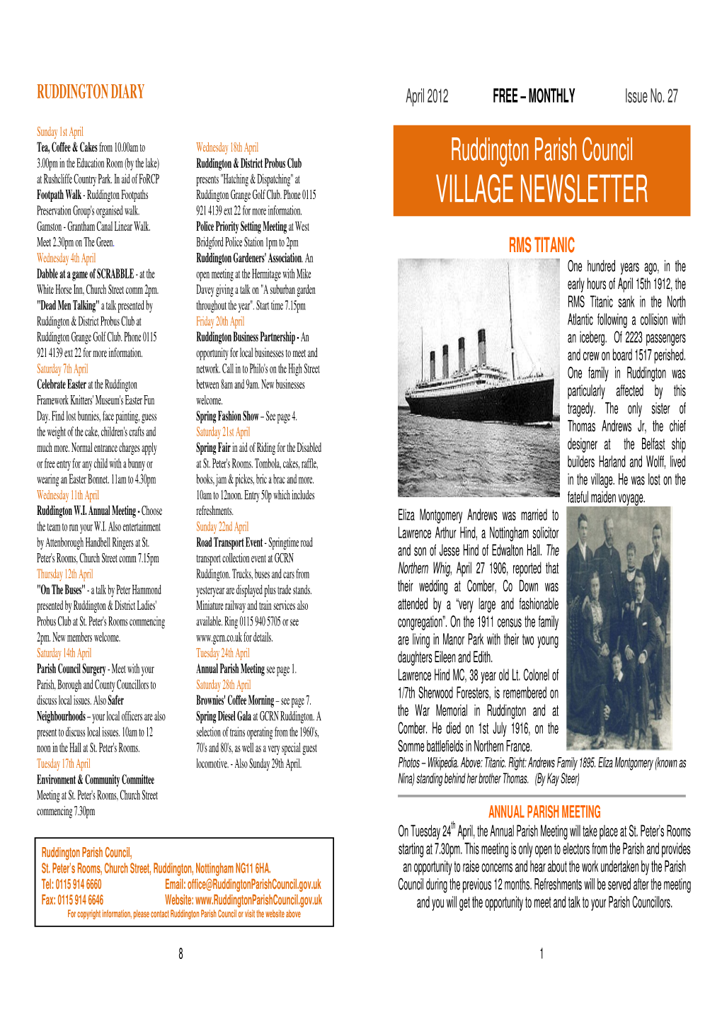 VILLAGE NEWSLETTER Preservation Group's Organised Walk