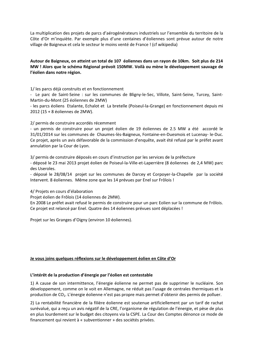 La Multiplication Des Projets De Parcs D'aérogénérateurs Industriels Sur L