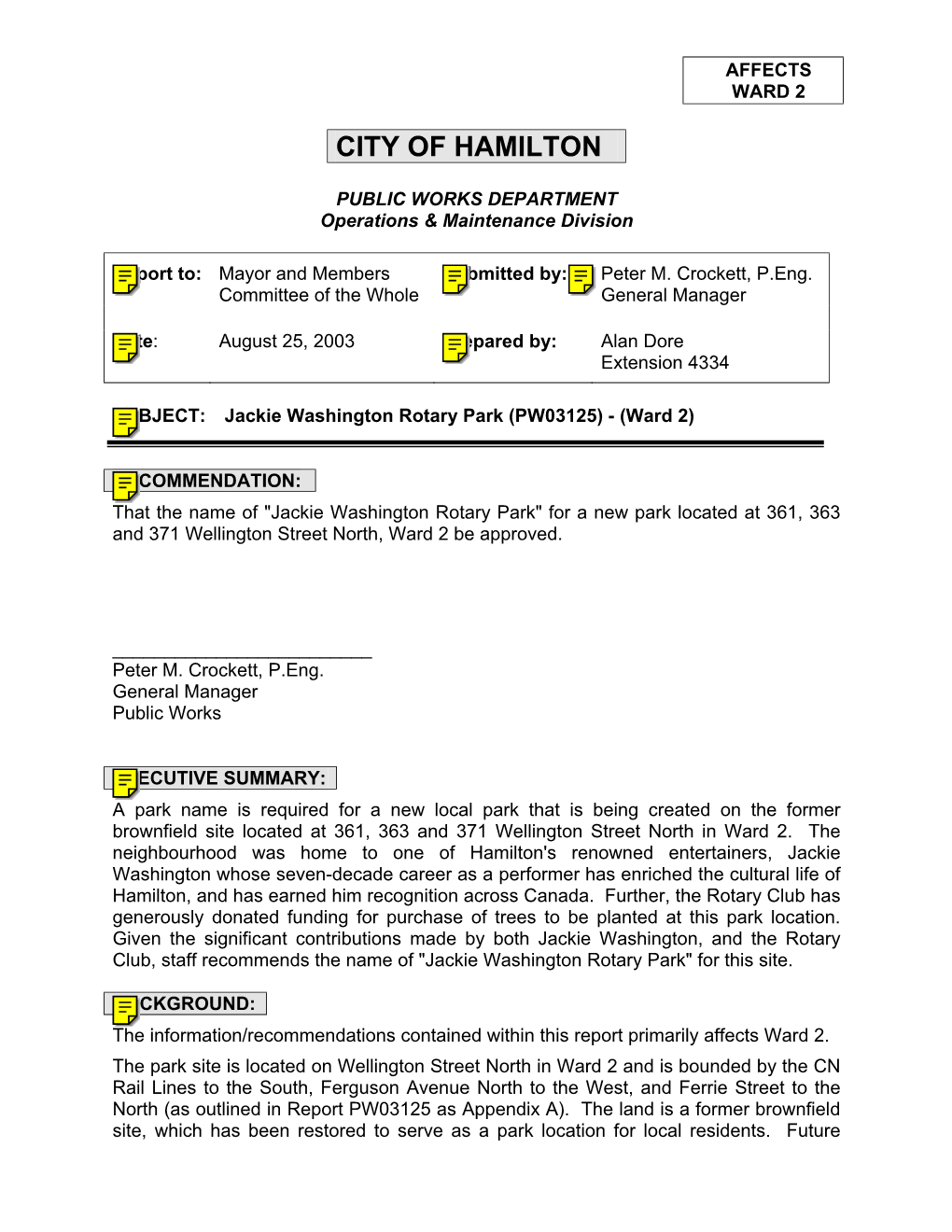 Jackie Washington Rotary Park (PW03125) - (Ward 2)