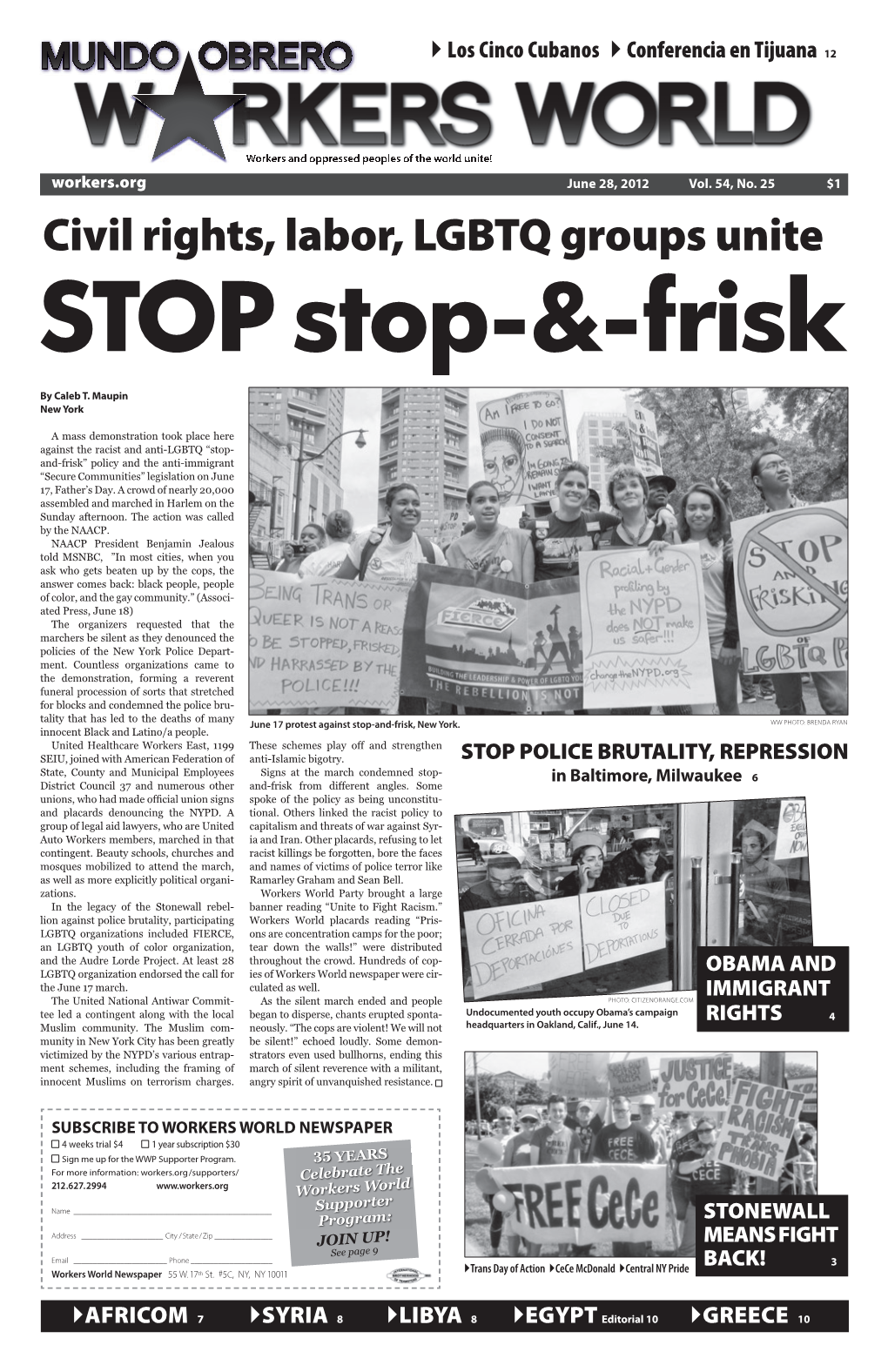 Civil Rights, Labor, LGBTQ Groups Unite STOP Stop-&-Frisk