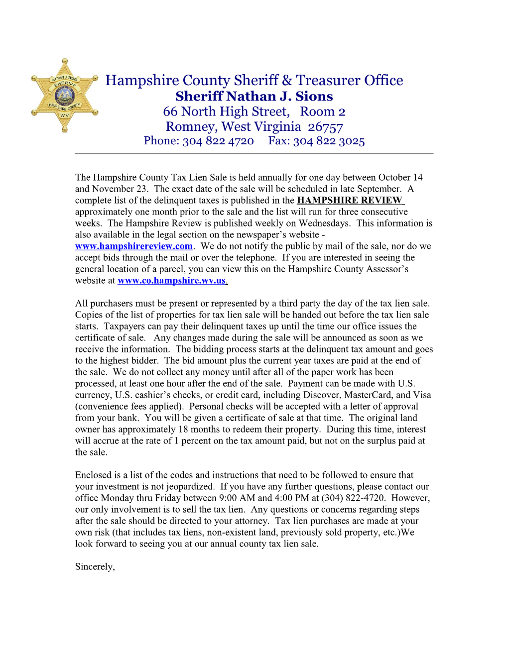 Hampshire County Sheriff S Department