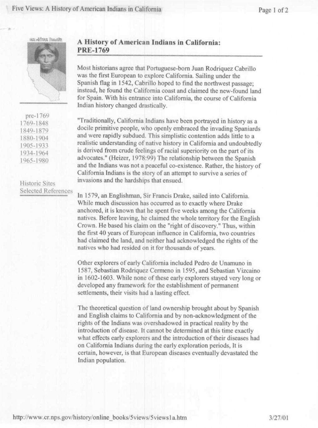 History of American Indians in California Page 1 of 2
