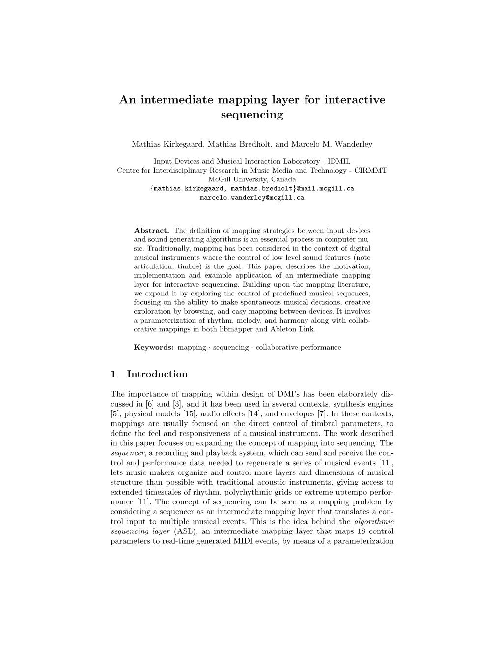 An Intermediate Mapping Layer for Interactive Sequencing