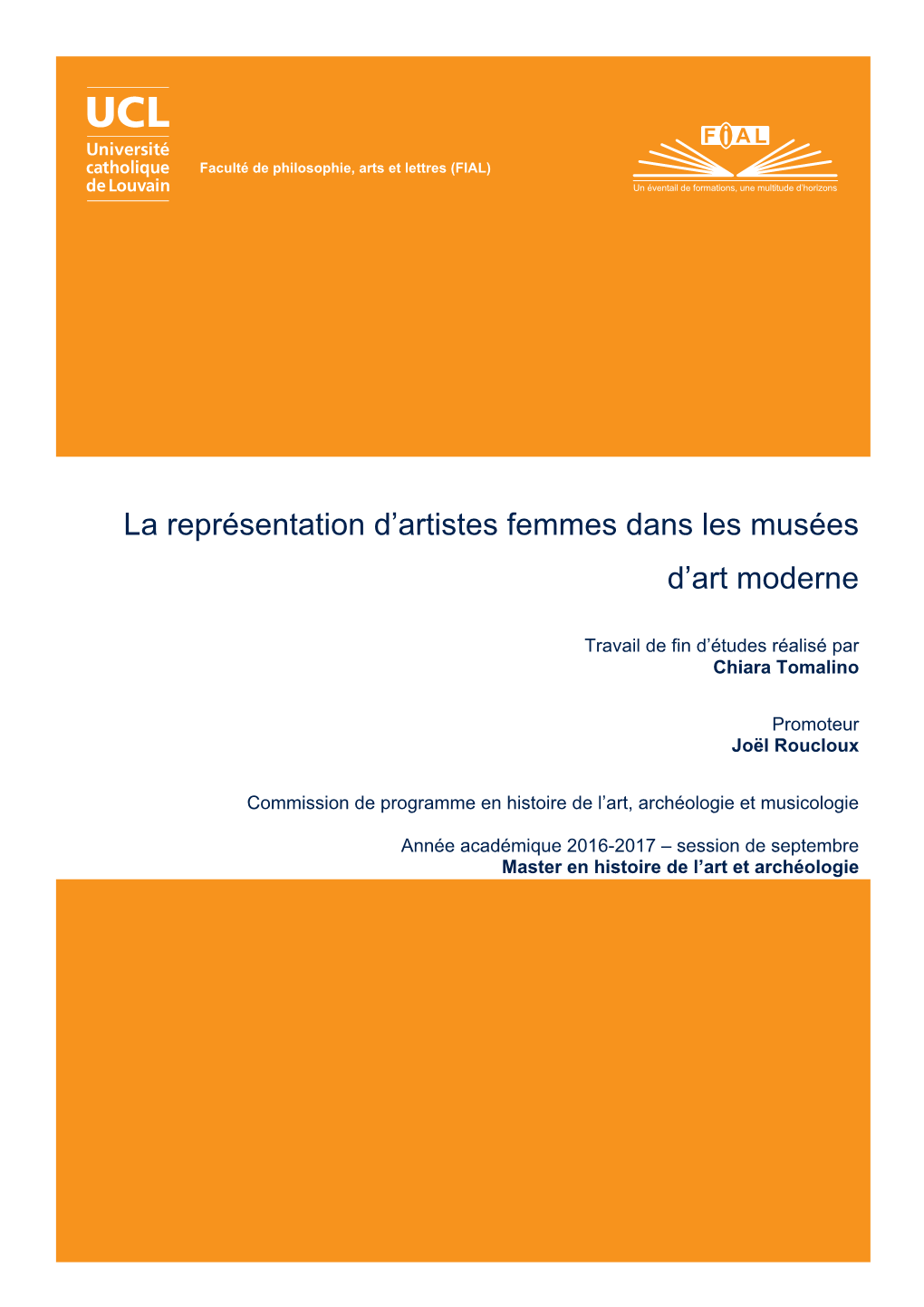 La Représentation D'artistes Femmes Dans Les Musées D'art Moderne