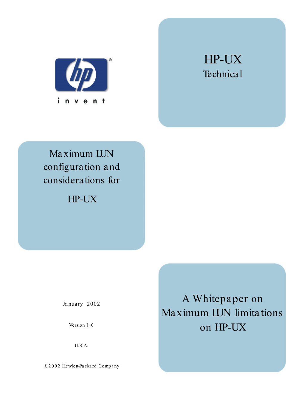 A Whitepaper on Maximum LUN Limitations on HP-UX