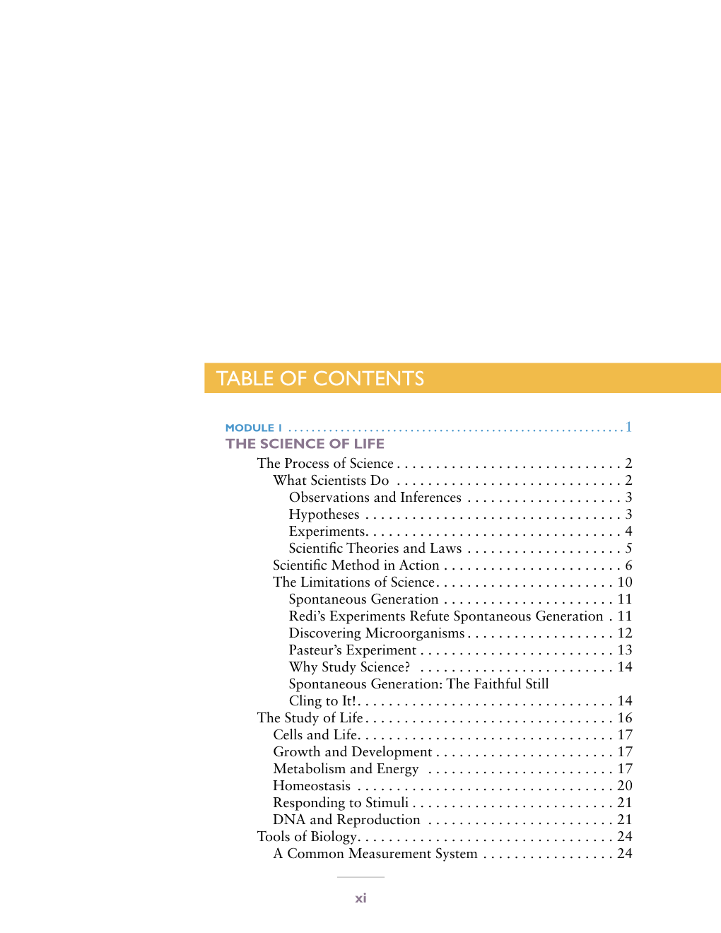 Table of Contents