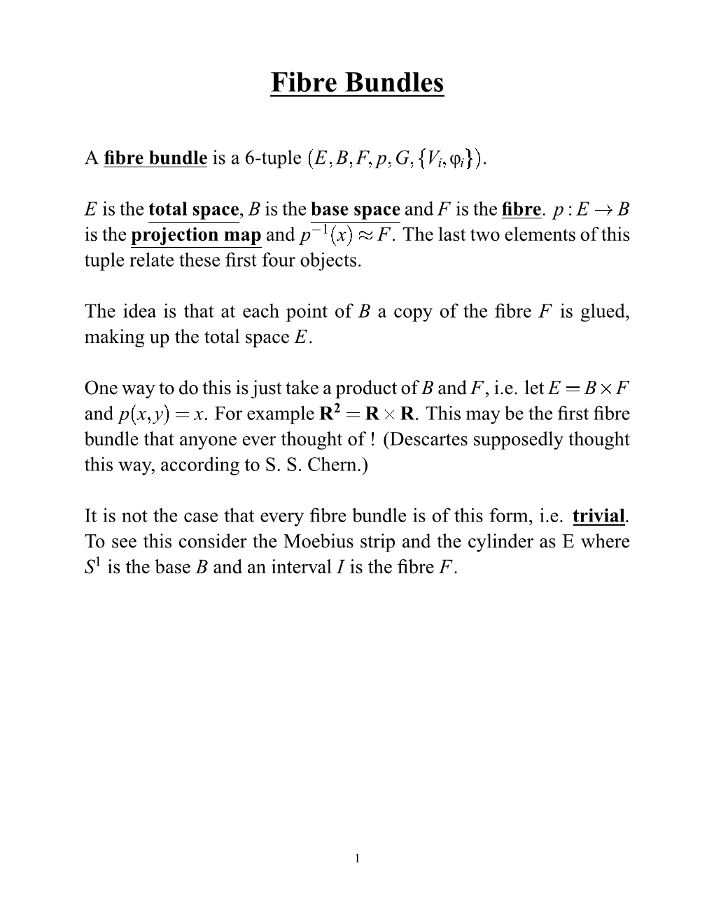 Fibre Bundles