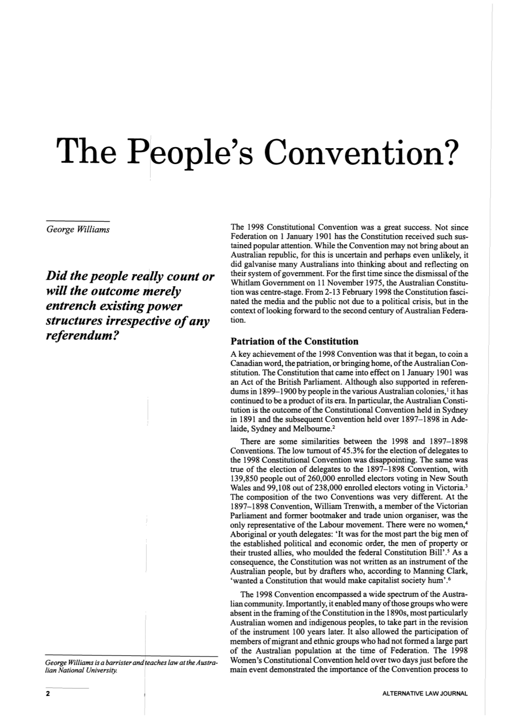 The People's Convention?