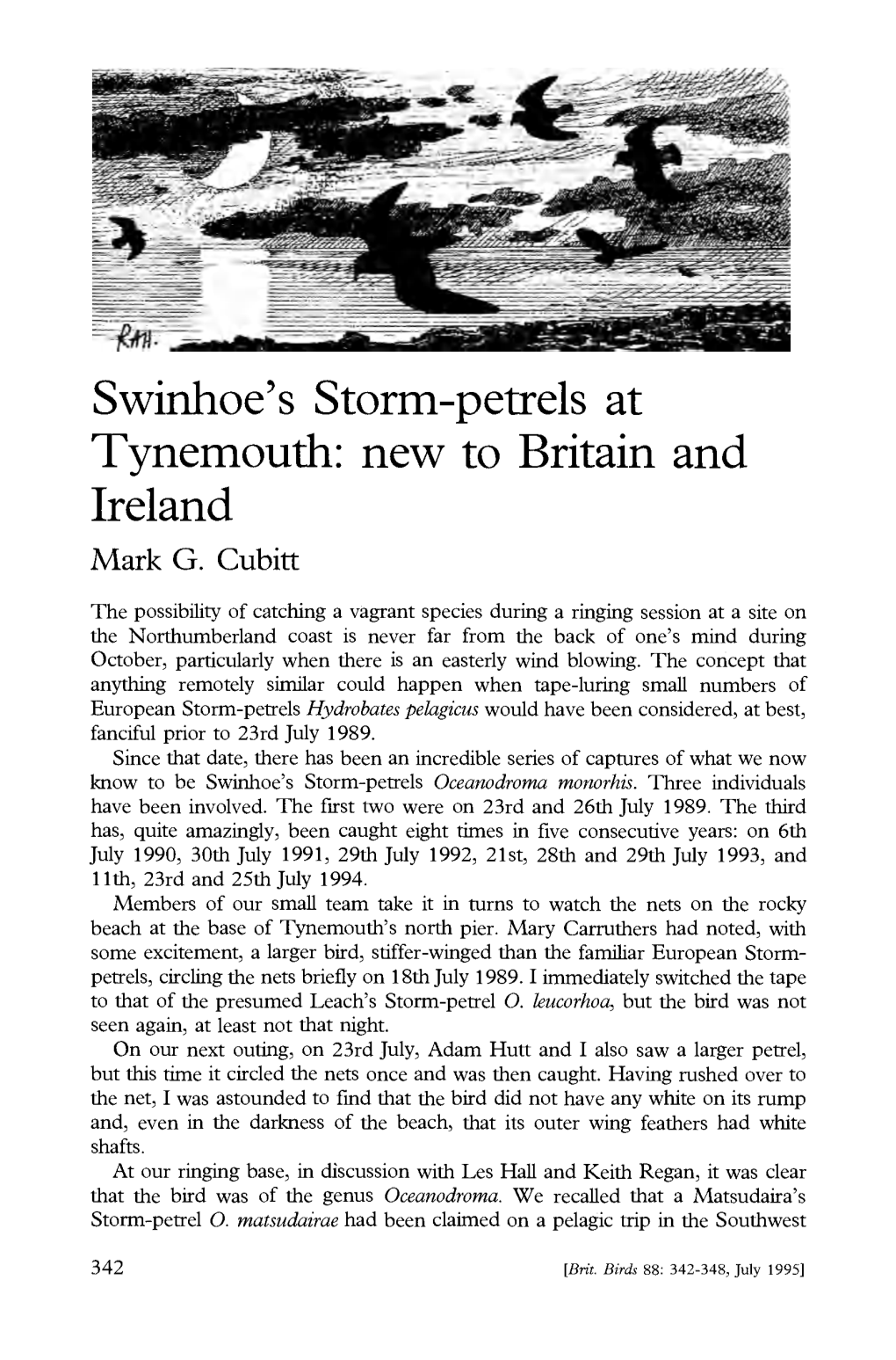 Swinhoe's Storm-Petrels at Tynemouth: New to Britain and Ireland Mark G