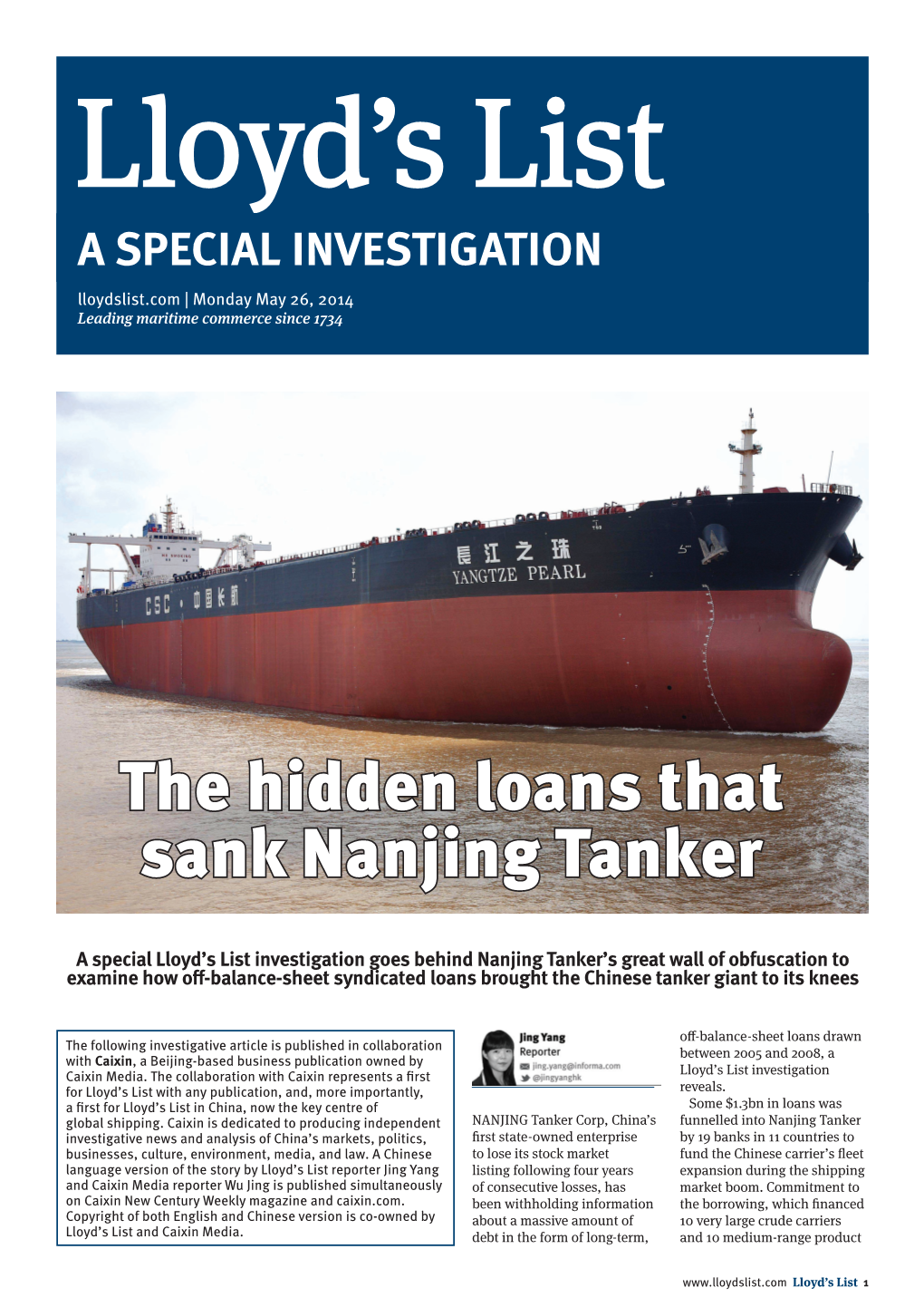 The Hidden Loans That Sank Nanjing Tanker
