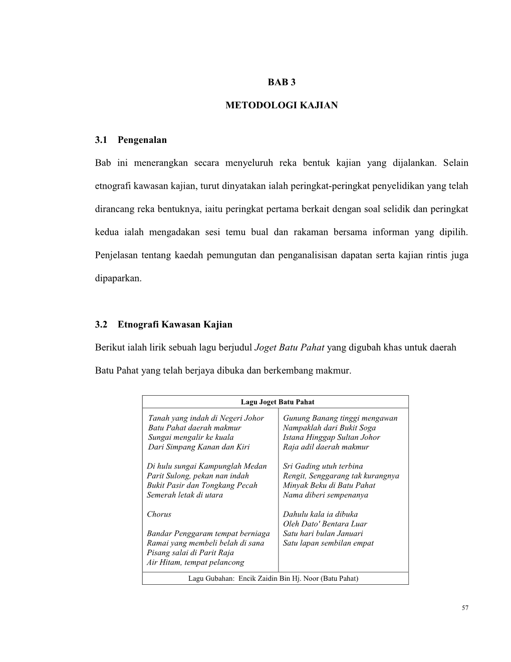 BAB 3 METODOLOGI KAJIAN 3.1 Pengenalan Bab Ini Menerangkan Secara Menyeluruh Reka Bentuk Kajian Yang Dijalankan. Selain Etnog