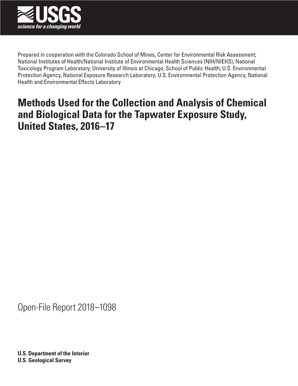 Methods Used for the Collection and Analysis of Chemical and Biological Data for the Tapwater Exposure Study, United States, 2016–17