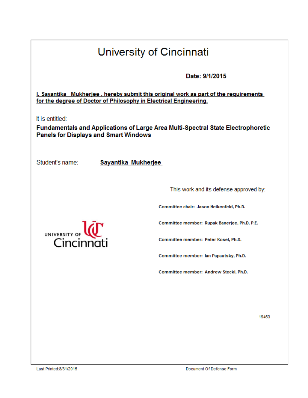 Fundamentals and Applications of Large Area Multi-Spectral State