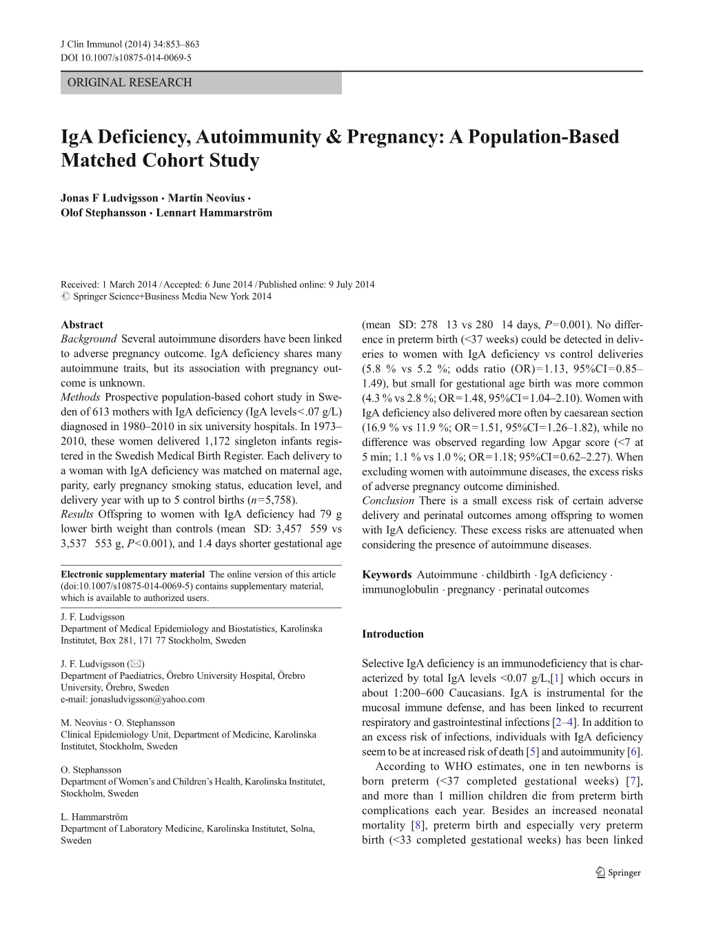 Iga Deficiency, Autoimmunity & Pregnancy