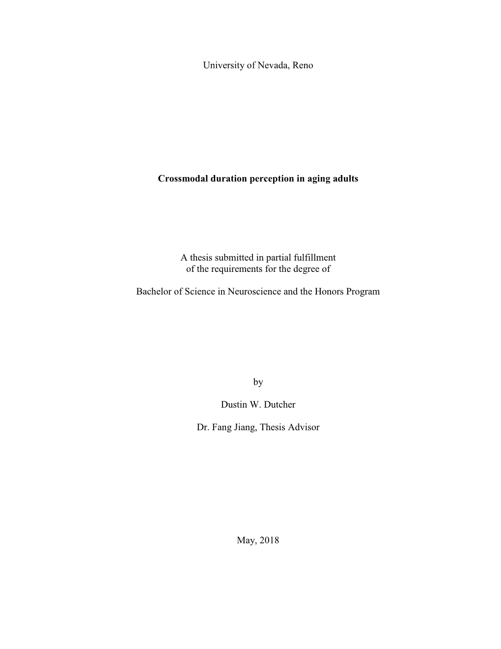 Crossmodal Duration Perception in Aging Adults