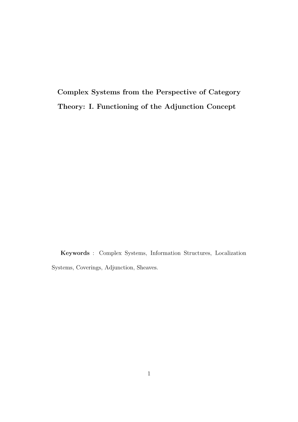 Complex Systems from the Perspective of Category Theory