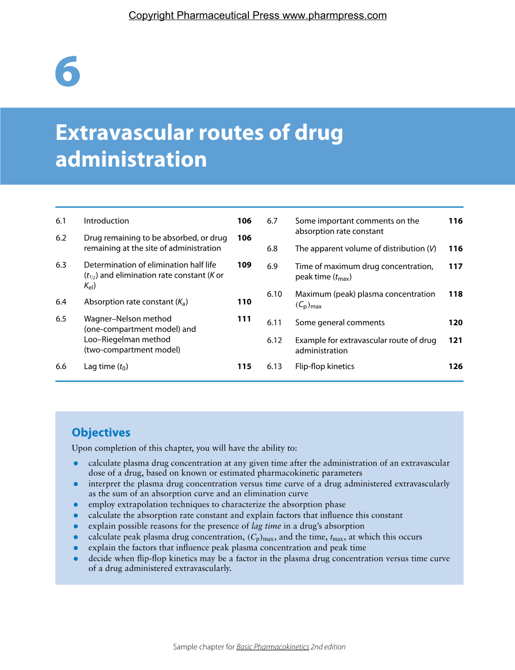 Basic Pharmacokinetics Sample Chapter