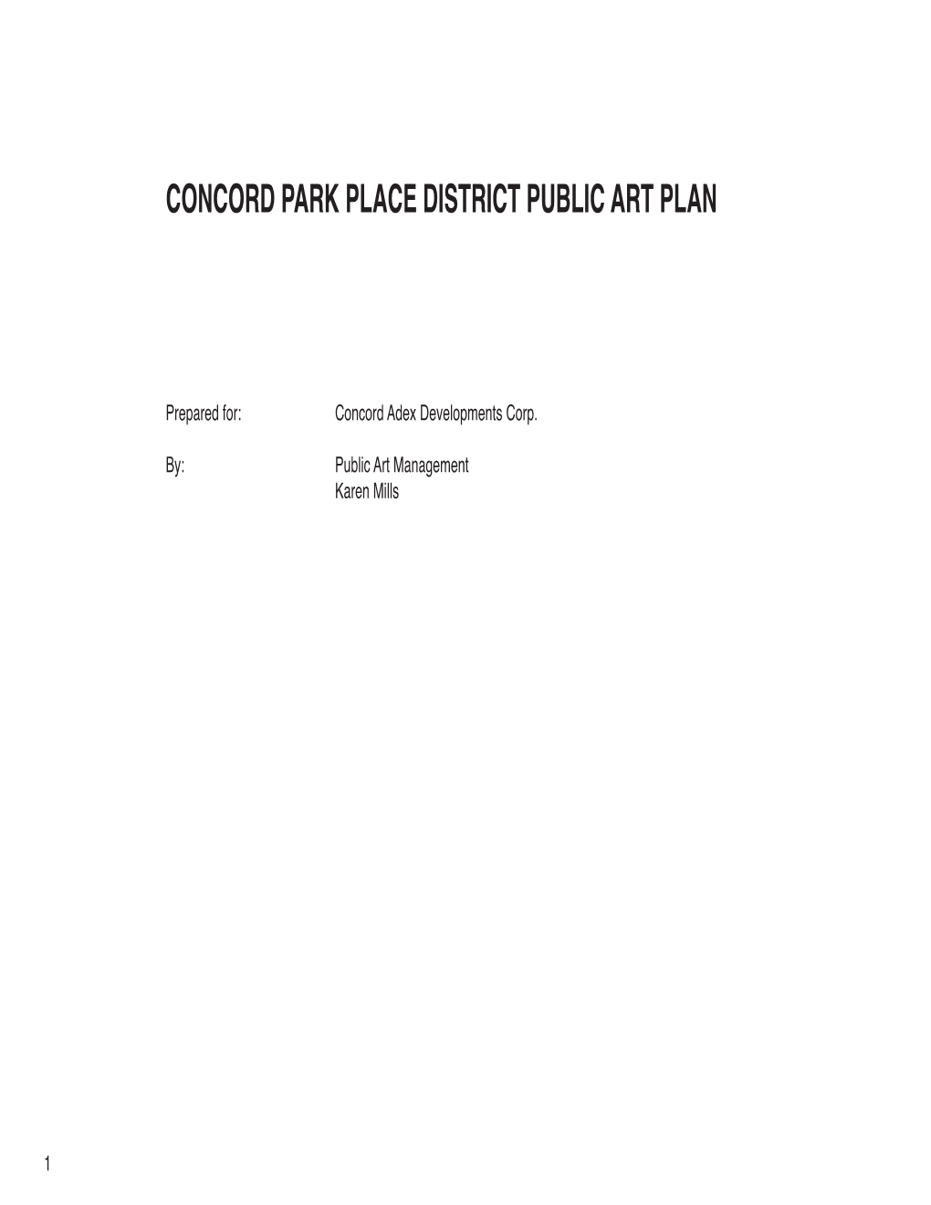 Concord Park Place District Public Art Plan