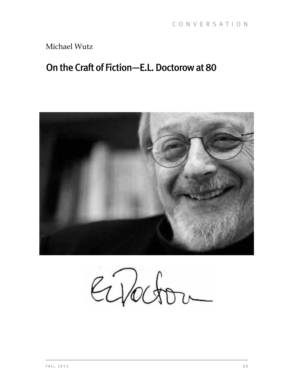 On the Craft of Fiction—E.L. Doctorow at 80