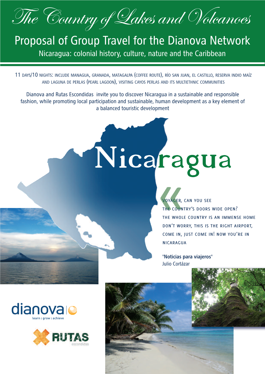 Proposal of Group Travel for the Dianova Network Nicaragua: Colonial History, Culture, Nature and the Caribbean