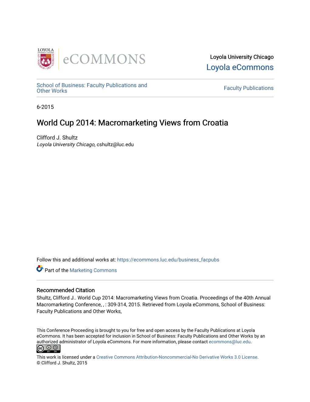 World Cup 2014: Macromarketing Views from Croatia