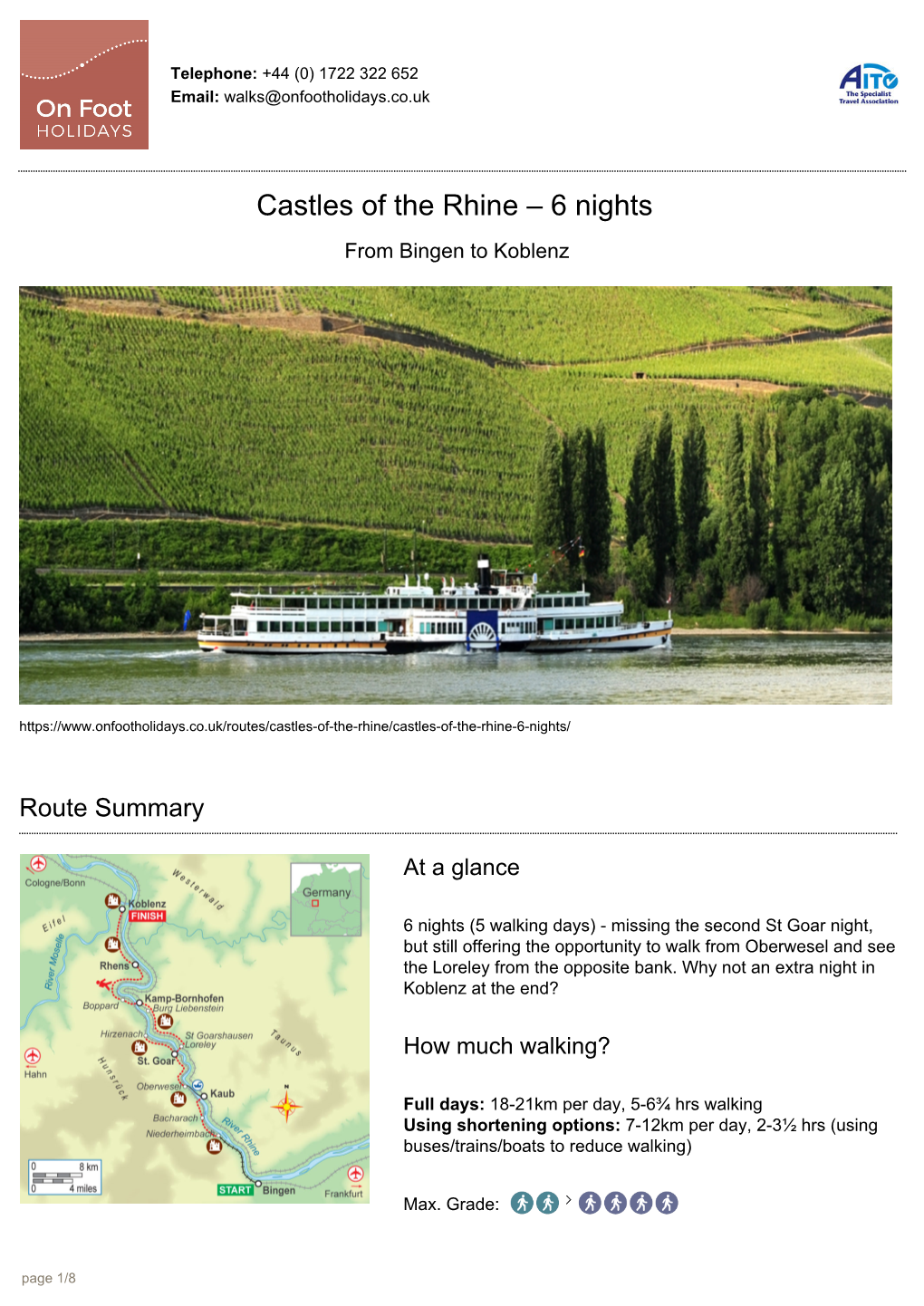 Castles of the Rhine – 6 Nights from Bingen to Koblenz