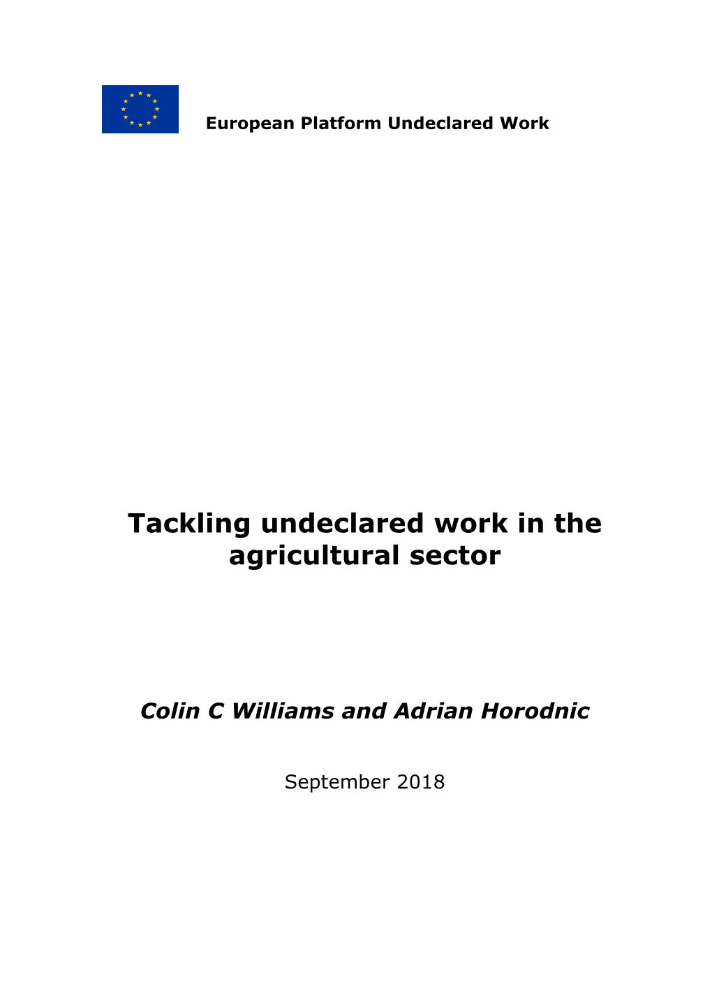 Tackling Undeclared Work in the Agricultural Sector