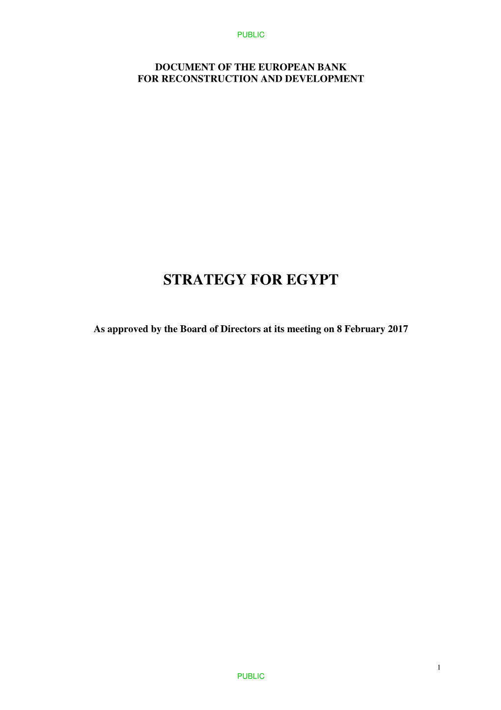 Strategy for Egypt