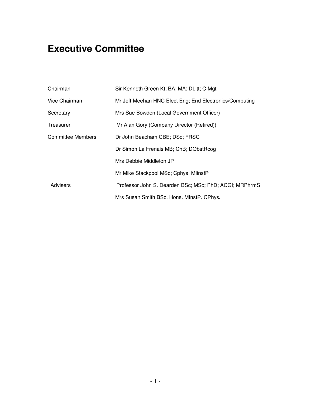 Executive Committee