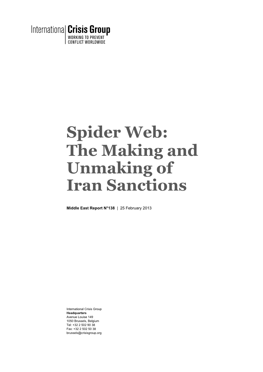 Spider Web: the Making and Unmaking of Iran Sanctions