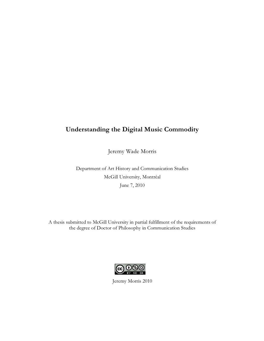 Understanding the Digital Music Commodity