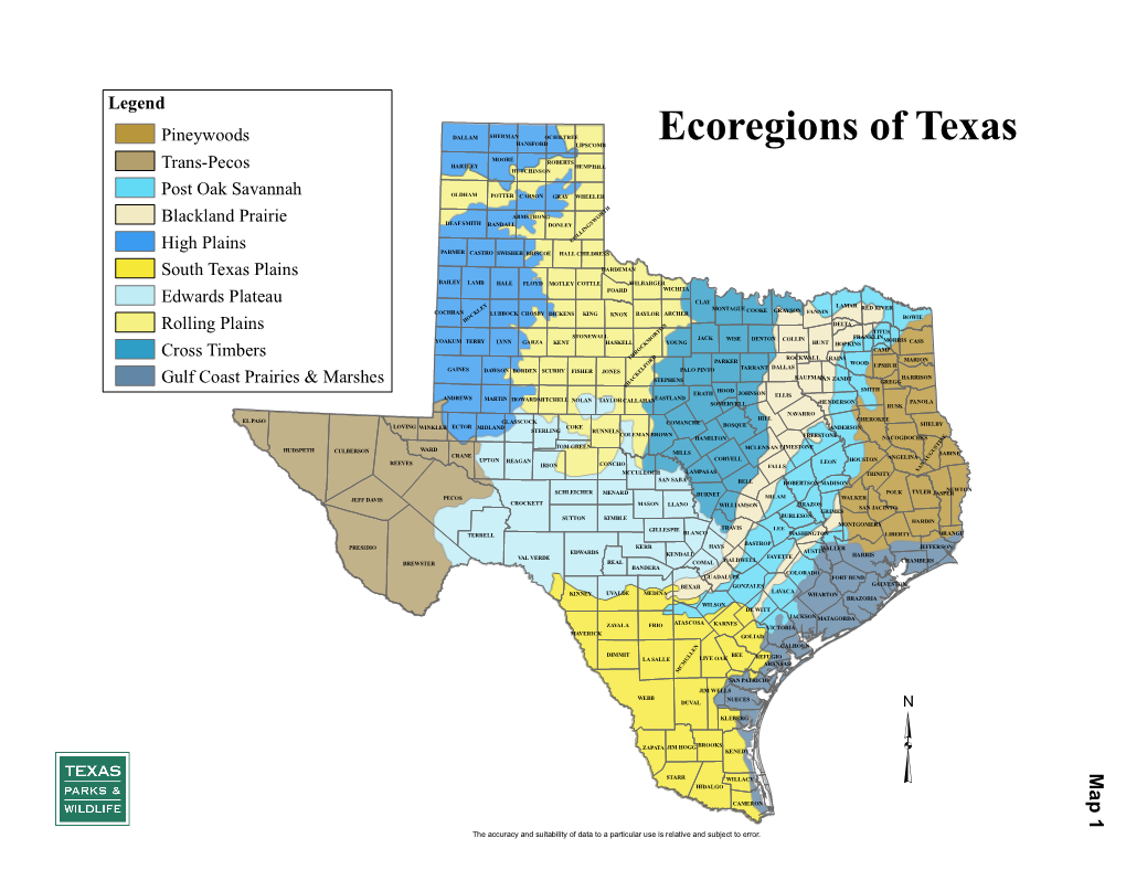 Ecoregions of Texas MOORE ROBERTS HARTLEY HEMPHILL Trans-Pecos HUTCHINSON