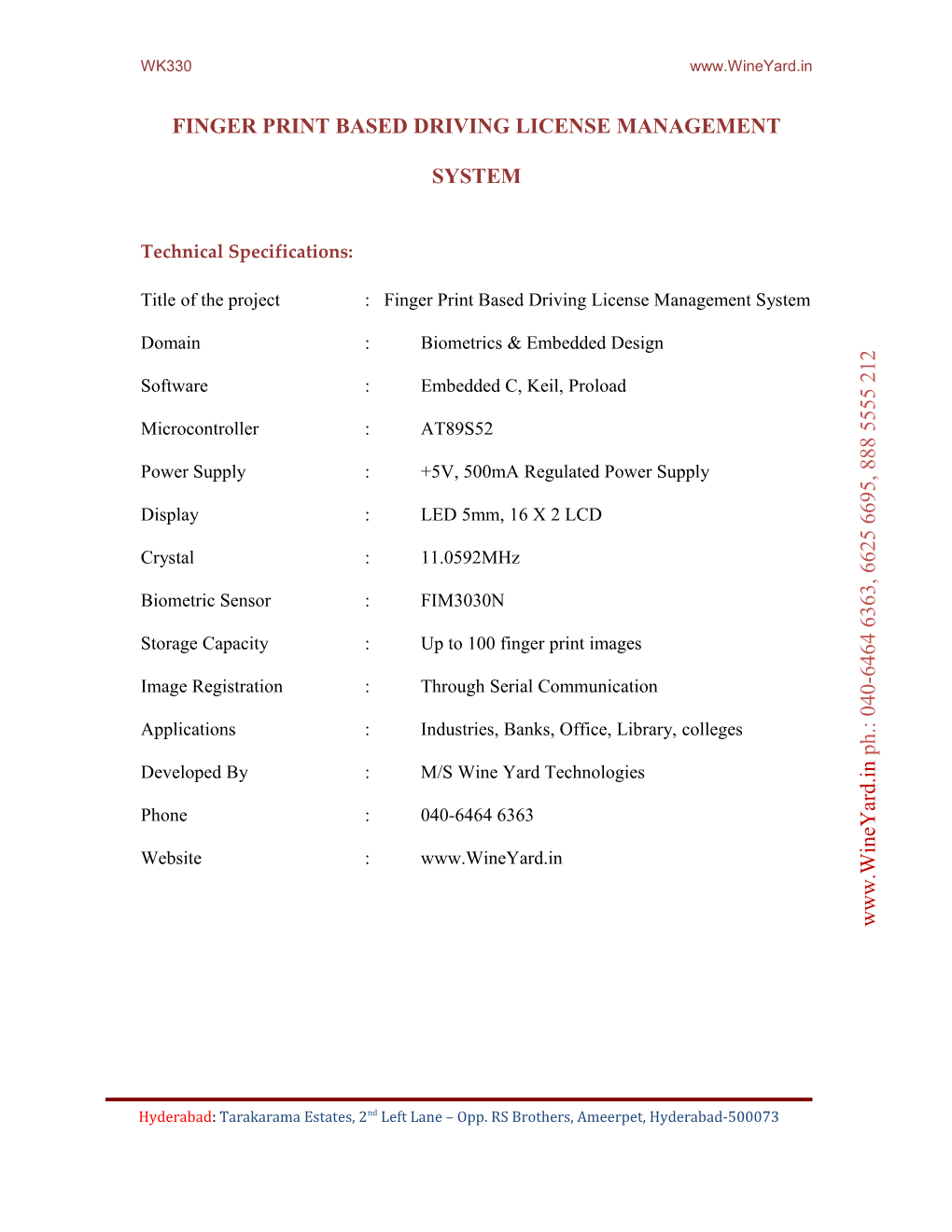 Finger Print Based Attendance System