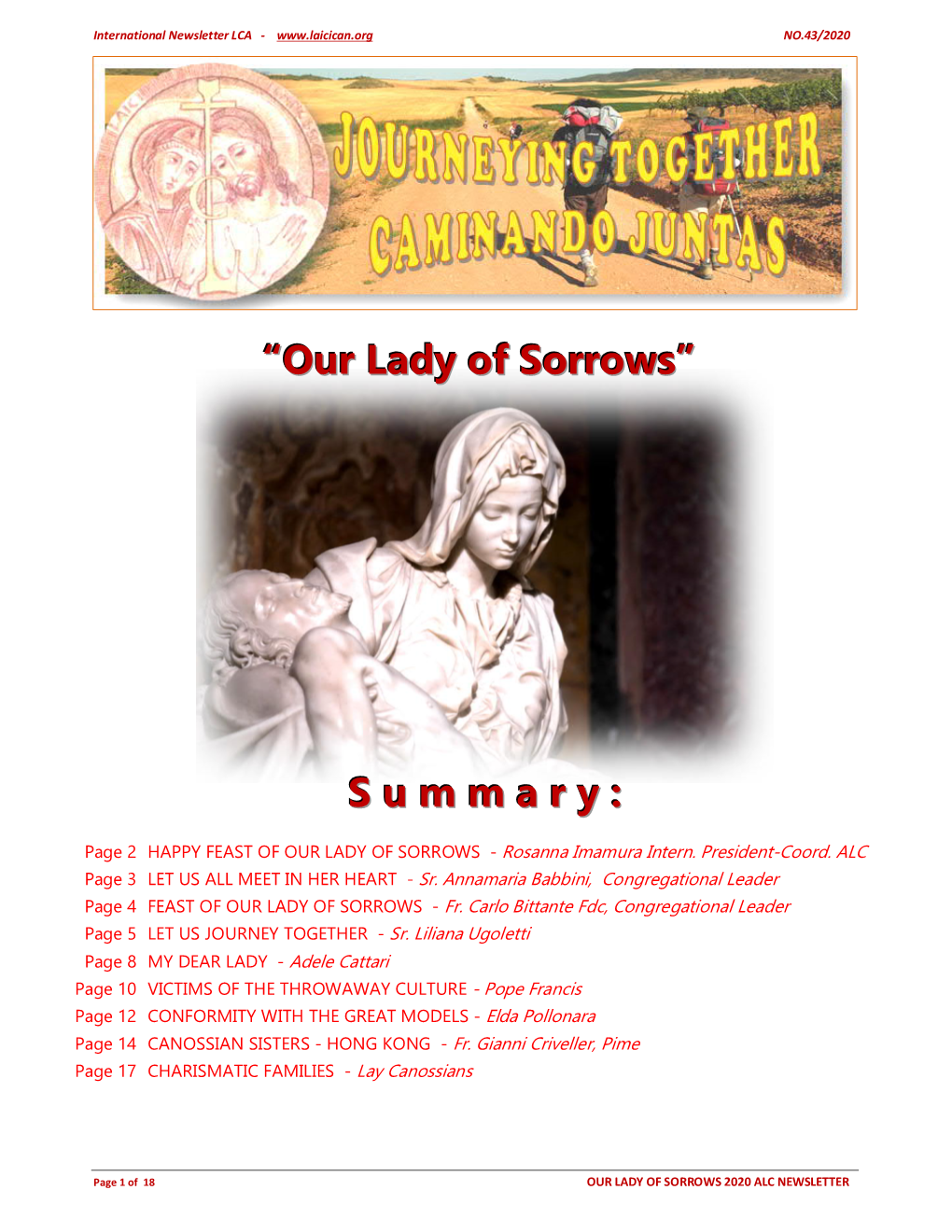 “Our Lady of Sorrows” S U M M a R