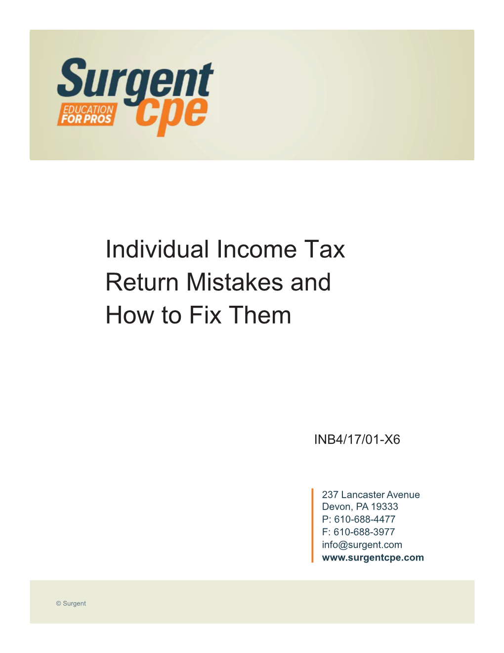 Individual Income Tax Return Mistakes and How to Fix Them